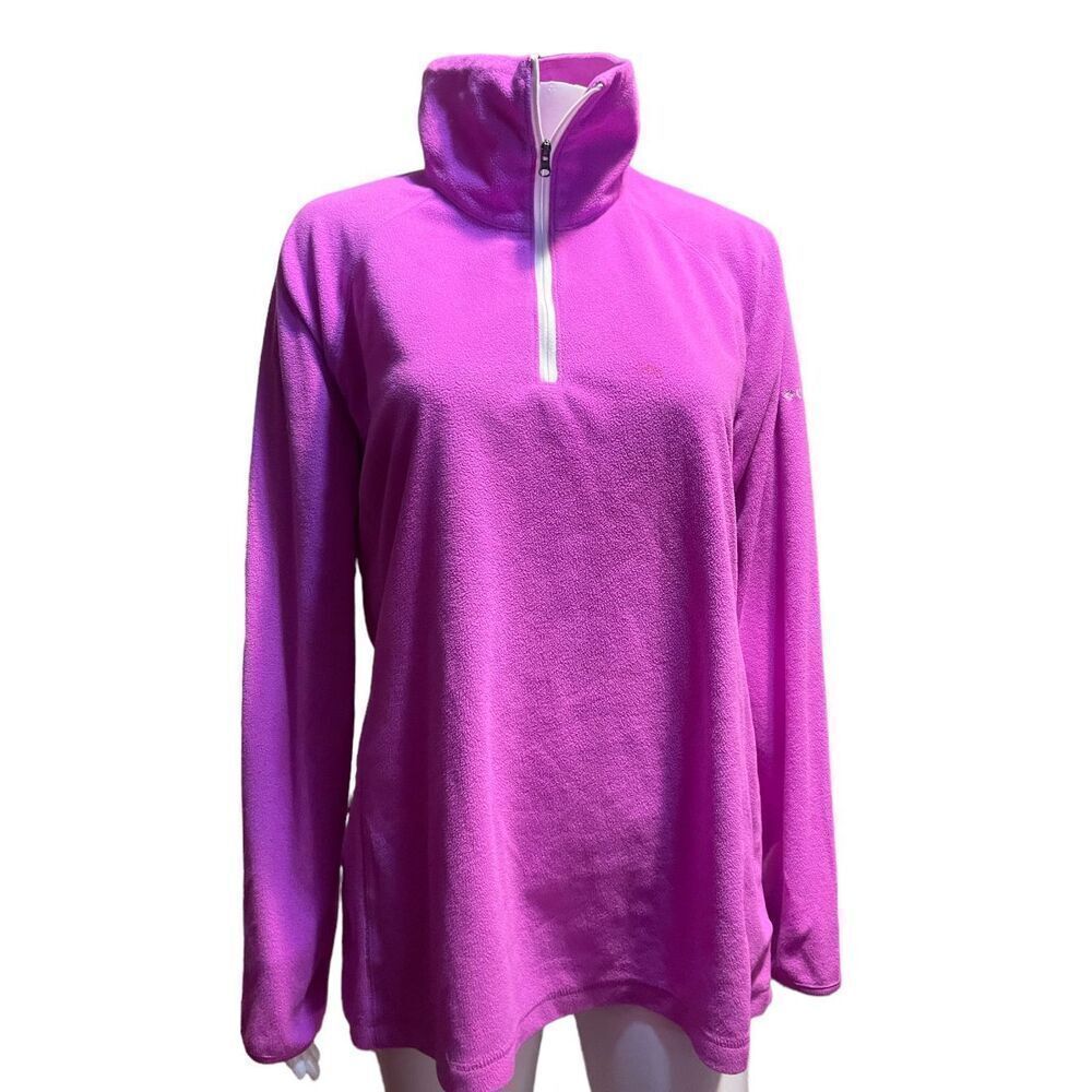 Womens COLUMBIA PINK High Collar Half Zip Sweater SZ XL